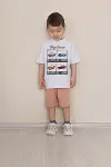 Erkek Çocuk Üst Oversize Tişört Alt Şort Bly Araba Tasarım7 Alt Üst Takım-3