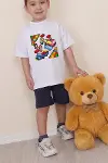 Erkek Çocuk Üst Oversize Tişört Alt Şort Bly Tasarım5 Alt Üst Takım-2