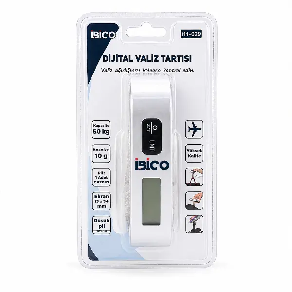 VALİZ MODEL DİJİTAL VALİZ TERAZİ TARTI KANTAR PİLLİ MAX=50KG HASASSİYET = 10GR İ11-029 (4745)