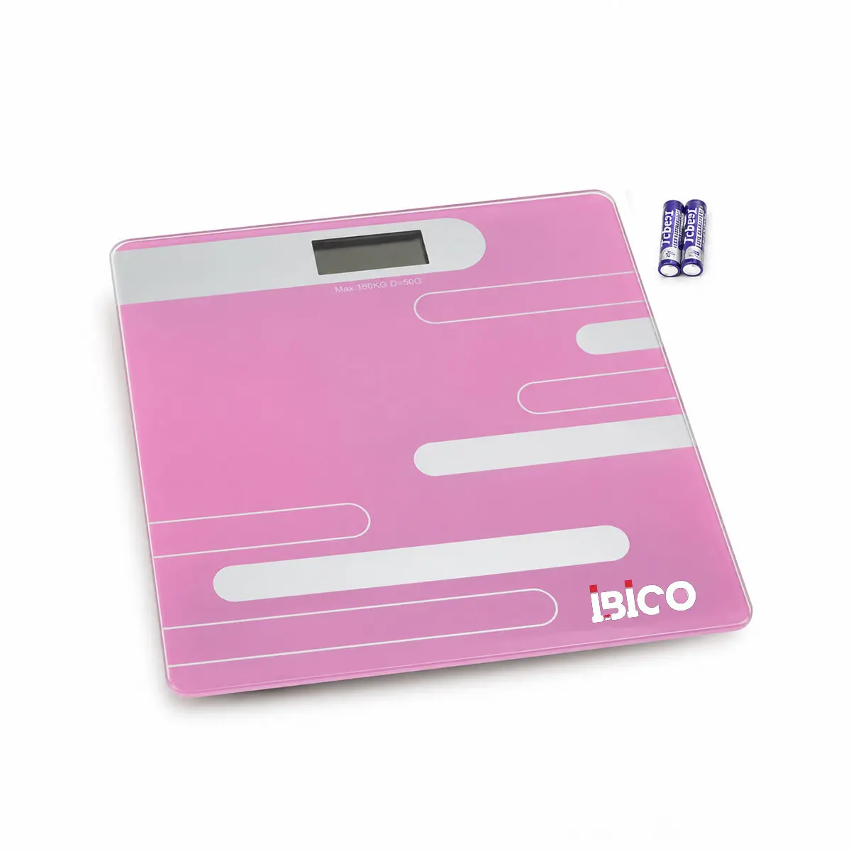 DİJİTAL - PİLLİ RENKLİ CAM BANYO BASKÜL TERAZİ TARTI LCD EKRAN 180KG/50GR 26X26CM İ11-024 (4745)