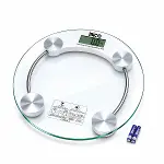 DİJİTAL - PİLLİ YUVARLAK BANYO BASKÜL TERAZİ TARTI LCD EKRAN 180KG/0.1G 30X30CM İ11-026 (4745)-1