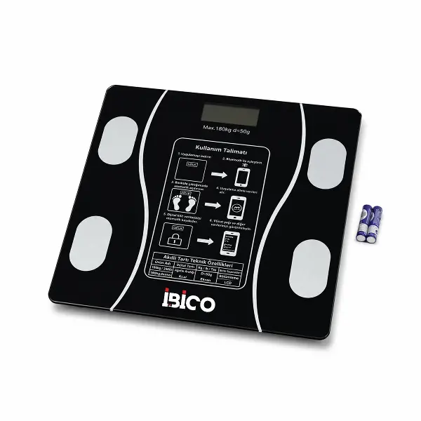 BLUETOOTH - VÜCUT ANALİZLİ DİJİTAL BASKÜL TERAZİ TARTI 180KG/50G YAĞ - SU - KAS ORAN - BMI İ11-023 (4745)