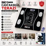 BLUETOOTH - VÜCUT ANALİZLİ DİJİTAL BASKÜL TERAZİ TARTI 180KG/50G YAĞ - SU - KAS ORAN - BMI İ11-023 (4745)-2