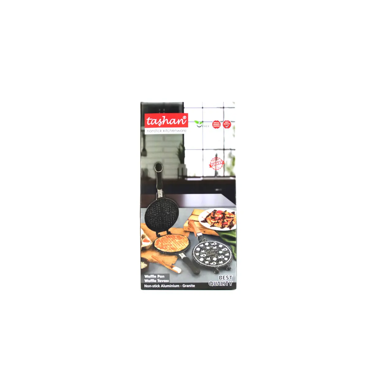 20CM GRANİT DÖKÜM WAFFLE TAVA BAKALİT SAP (4745)-3 20CM GRANİT DÖKÜM WAFFLE TAVA BAKALİT SAP (4745)-3