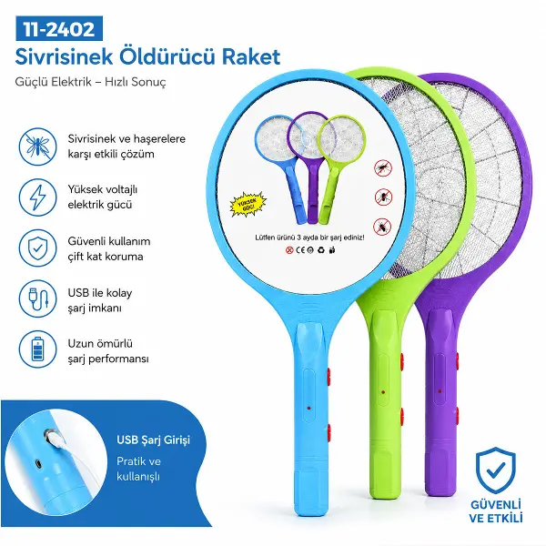 RENKLİ RAKET MODELİ ELEKTRONİK SİNEK ÖLDÜRÜCÜ CIZ MAKİNE HERHANGİ BİR RENK GÖNDERİLİR (4745)