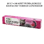 140 ADET KEDİ - EVCİL HAYVAN  KUMU TORBASI PRATİK PUDRA KOKULU  BÜZGÜLÜ - EXTRA GÜÇLÜ 82X50CM (4745)-2