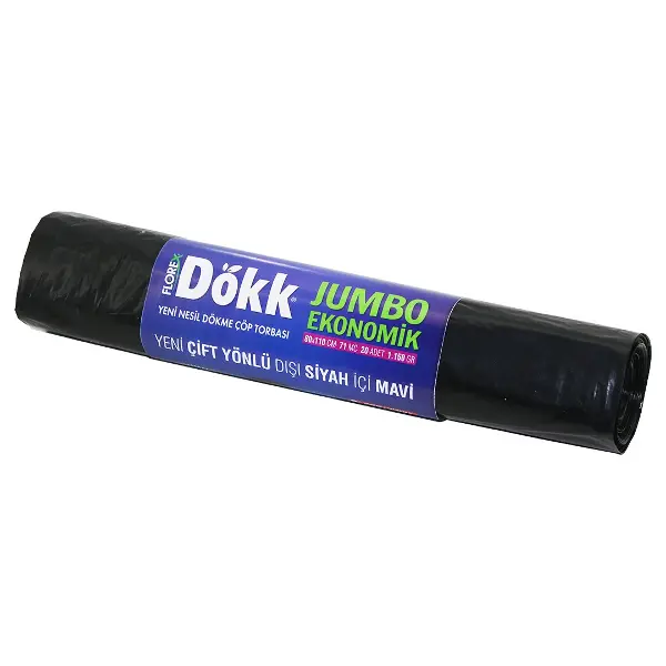 180 ADET FLOREX-619 DÖKK ECO JUMBO ÇİFT YÖNLÜ  20PCS 80X110CM ÇÖP TORBASI 9x20=180 (4745)