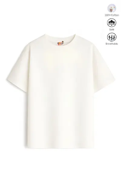 Yazlık Çocuk Tam Kalıp Baskısız Oversize Tişört