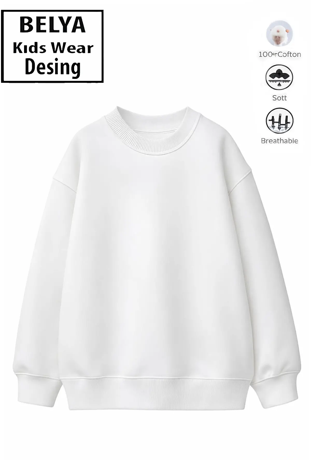 Baskısız Unıseks Çocuk Sweatshirt