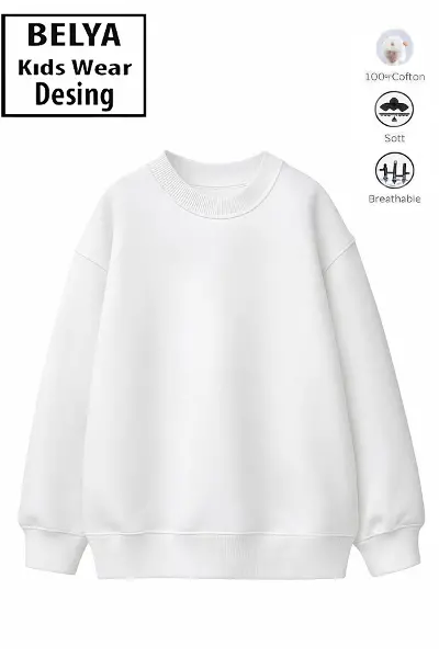 Baskısız Unıseks Çocuk Sweatshirt