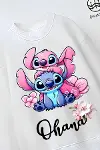 Tam Kalıp Oversize Kız Çocuk Pamuğa Pamuk 3 İplik Kumaş Stıtch Ohana Karakter Tasarım Sweatshirt-2