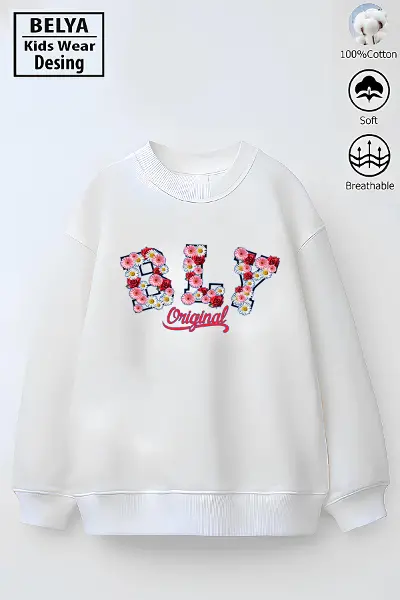 Orjinal Tasarım Kız Çocuk Model Tam Kalıp Oversize 3 İplik Pamuğa Pamuk Kumaş