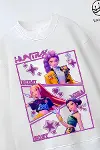 Tam Kalıp Oversize Kız Çocuk Pamuğa Pamuk 3 İplik Kumaş Pop Tasarım Sweatshirt-2