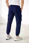 Erkek Jogger Eşofman Altı Regular Fit , Kargo Cepli, Lastikli Paça, Günlük Spor Pantolon - Lacivert-3