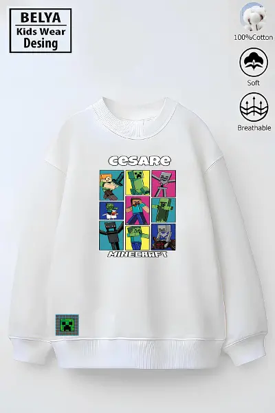 Tam Kalıp Oversize Erkek Çocuk Pamuğa Pamuk 3 İplik Kumaş Min2 Tasarım Sweatshirt