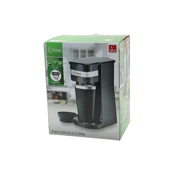 FİLTRE KAHVE MAKİNESİ ELEKTRİKLİ 700W 400ML=PORTATiF ÇELİK BARDAK=2-SAAT SICAK TUT YIKANIR FİLTRE KCM-7505T (4745)