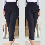Kadın üste Oturan Paçası Bilek üzerinde Biten Krep Kumaş Kumaş Pantolon 36 (S) - 50 (5XL)-4