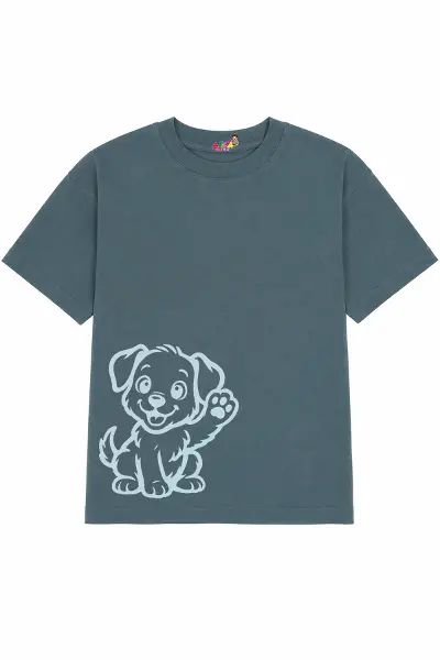 Erkek Çocuk Oversize Tam Kalıp Belya Kids Tasarım 3 Yazlık Kumaş Tişört