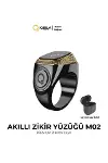 Smart Ring M02-Premium Akıllı Zikir Yüzüğü Altın Siyah Renk 22mm-1