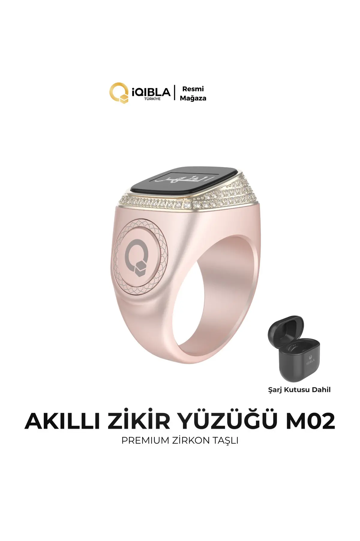 Smart Ring M02-Premium Akıllı Zikir Yüzüğü Altın Gül Renk 20mm
