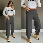 Kadın Yüksek Bel Krep Pantolon-1