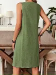 Kadın Askılı V Yakalı Mini çağla Yeşili Elbise-3