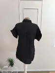 Kadın Kısa Kollu Yakalı önü Düğmeli Müslim Gömlek-6