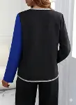 Kadın Uzun Kollu V Yakalı Pul Payet Işlemeli Ithal Krep Bluz-4