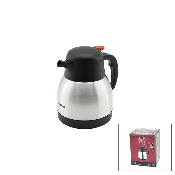 1LT  304 ÇELİK TERMOS INOX SERİSİ 12 SAAT SICAK - 24 SAAT SOĞUK ÇİFT CONTALI KAPAK CKR-2035 (4745)