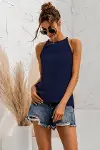 Kadın Sırtı Damla Detay Kolsuz Atlet Bluz-2