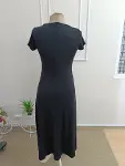 Kadın Kısa Kollu V Yakalı Uzun Viskon Elbise-6