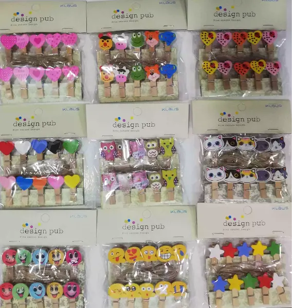 10'lu Şekilli Ahşap Mandallar 3.5cm (10'lu Set-10 Paket)