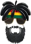 Rasta Peruklu Rasta Sakallı Bob Marley Bıyıklı Parti Gözlüğü 27x18 cm-3