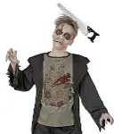 Kafaya Saplanmış Halloween Kanlı Testere Şaka Tacı-4