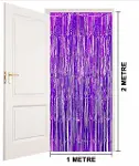 Mor Renk Ekstra Metalize Parlak Saçaklı Arka Fon Perde İthal A Kalite 1x2 Metre-4