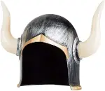 Mega Boynuzlu Viking Ivar Kaskı Eskitilmiş Desen Gümüş Renk-2