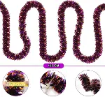 Mor Turuncu Renk 4 cm Genişlik Garland Çift Renk Sim Süs 180 cm-2