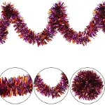 Mor Turuncu Renk 4 cm Genişlik Garland Çift Renk Sim Süs 180 cm-3