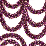 Mor Turuncu Renk 4 cm Genişlik Garland Çift Renk Sim Süs 180 cm-1