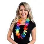 Hawaii Çiçekli Boyun Kolyesi - Renkli Tropikal Parti Leisi-5
