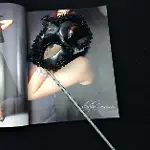 Siyah Işıltılı Tutmalı Fotoğraf Çekimi Maskesi 18x29 cm-3