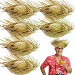 Tropikal Parti Naturel Hasır Hawaii Şapkası 13x36 cm-2