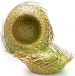 Tropikal Parti Naturel Hasır Hawaii Şapkası 13x36 cm-4