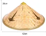 Naturel Renk Cambodia Kamboçyalı Vietnam Şapkası PVC Hasır-3