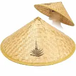 Naturel Renk Cambodia Kamboçyalı Vietnam Şapkası PVC Hasır-6