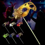 Lüks Taşlı Saplı Maskeli Balo Maskesi Mor Renk 35 cm-3