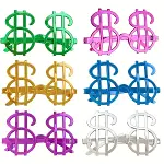 Dolar Şekilli Metalize Parti Gözlüğü 6 Adet-1