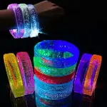 Pembe Led Işıklı Baskı Yapılabilen Pilli Bileklik Bilezik 1,5 cm Genişlik-3