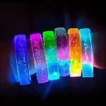 Pembe Led Işıklı Baskı Yapılabilen Pilli Bileklik Bilezik 1,5 cm Genişlik-5