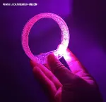 Pembe Led Işıklı Baskı Yapılabilen Pilli Bileklik Bilezik 1,5 cm Genişlik-1
